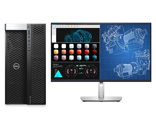 CAD/SW/UG/CATIA机械制图电脑  T7920工作站（至强金牌 6244, 3.6GHz, 8核丨192GB, DDR4 内存丨2TB, 固态+8TB, 机械硬盘丨RTX 4000, 8GB显卡丨27寸显示器）