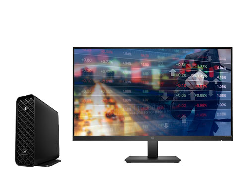 金融数据分析电脑 HP Z2 G9 Mini 工作站（英特尔酷睿 i5-12600K 处理器，10核丨64GB DDR5 内存丨1TB NVMe 固态硬盘丨NVIDIA T1000 8GB显卡丨惠普27英寸显示器）