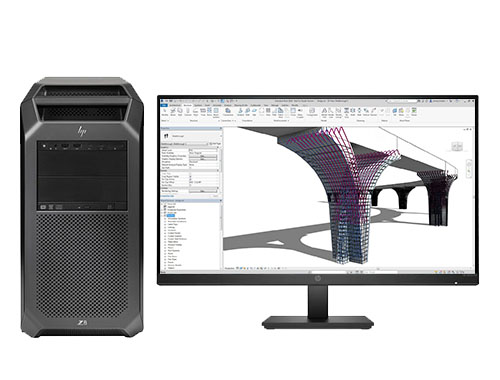 BIM工程师电脑 HP Z8 G4 塔式工作站 （英特尔至强金牌 6244，8核丨192GB DDR4 ECC 内存丨1TB 固态硬盘+4TB 机械硬盘丨NVIDIA RTX A4000，16GB显卡丨27英寸显示器）